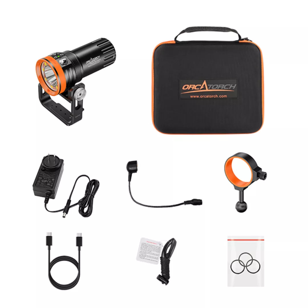 OrcaTorch FlexDive Handheld Package Contents