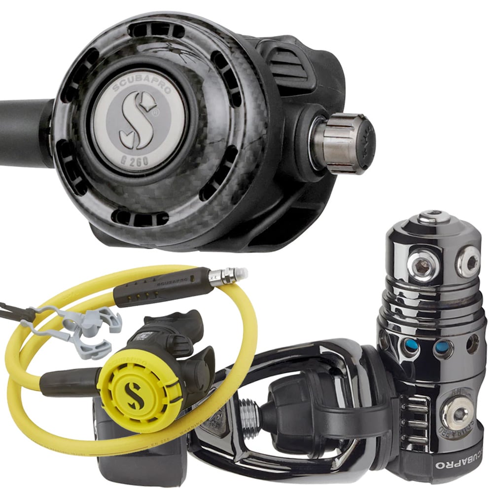 Scubapro MK25 EVO G260 Carbon Black Tech Regulator with R105 Octopus