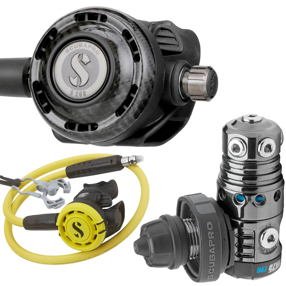 Scubapro MK25 EVO G260 Carbon Black Tech Regulator with R105 Octopus