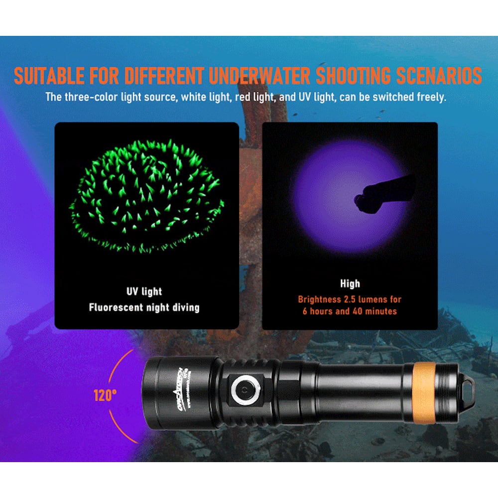 OrcaTorch D710V Underwater Video Light