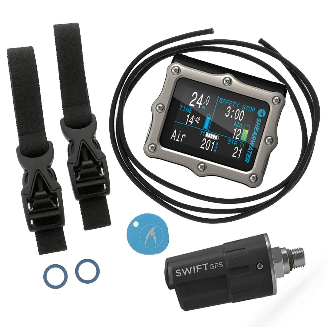 Shearwater Perdix 2 Ti Silver with Swift GPS Transmitter