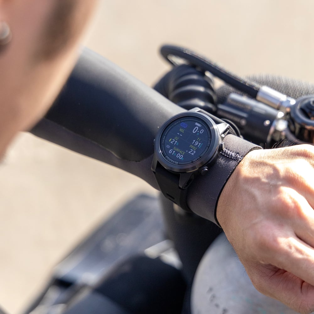 Shearwater Tern TX on divers wrist