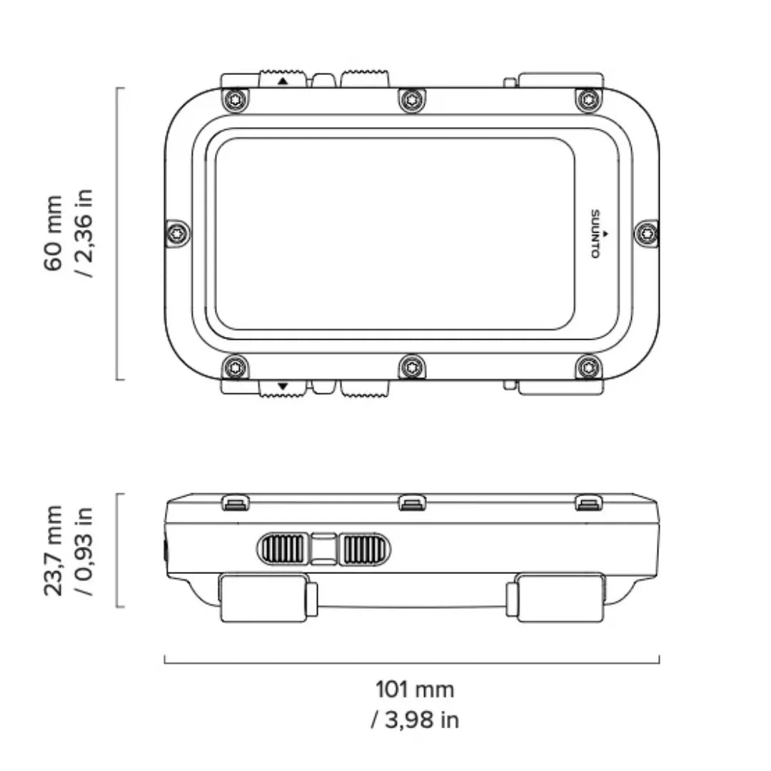 Suunto Nautic Dive Computer Size chart graphics