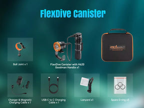 Orcatorch Flexdive Canister Light Contents