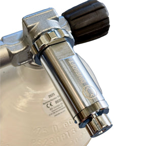 Divesoft Flow Limiter MK2 on cylinder Valve from above