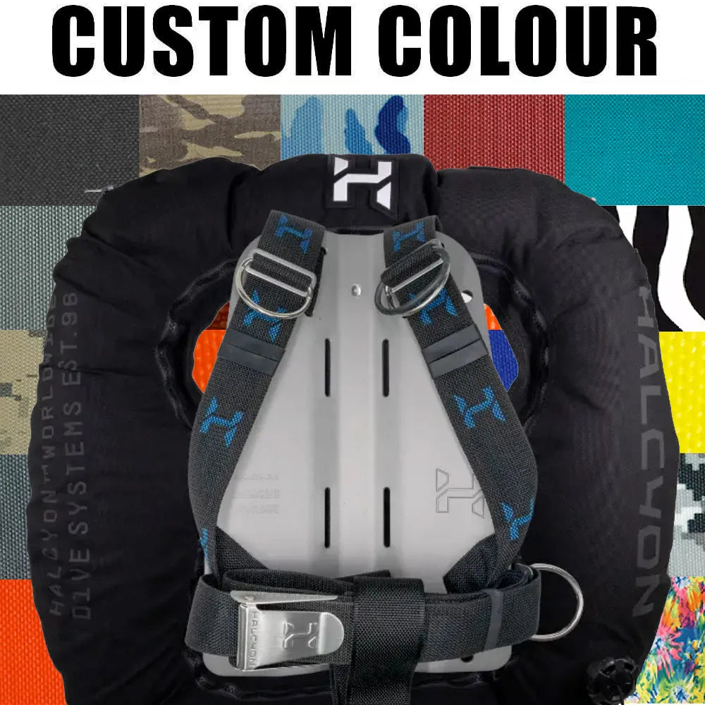 Front view of Halcyon Legend MK2 wing system with Custom Colour text on top