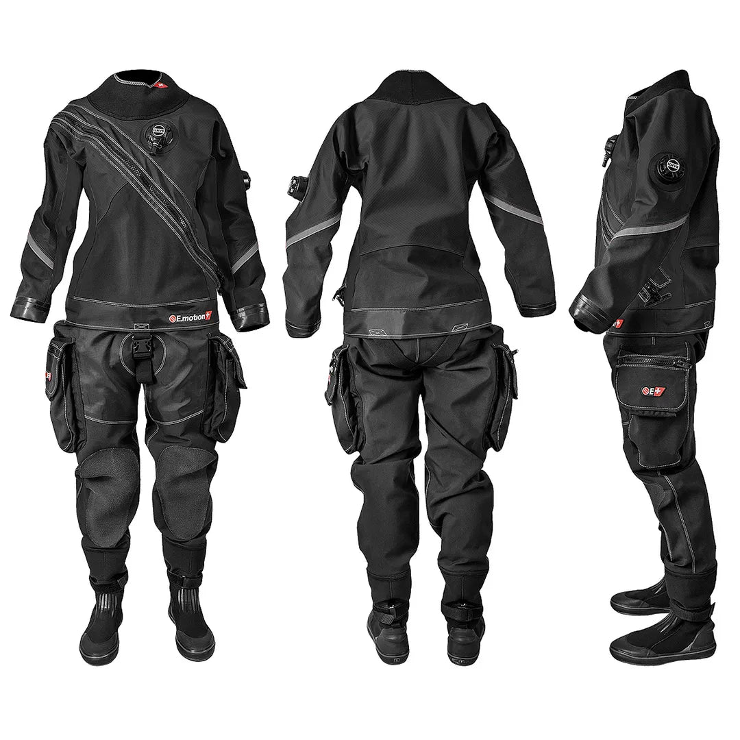 Black women's Santi E.Motion+ Drysuit