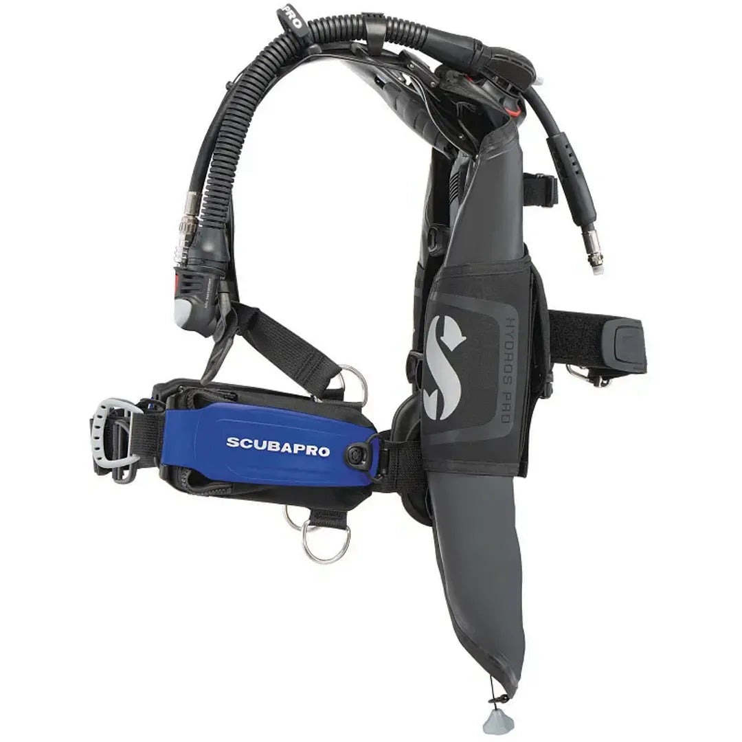 Scubapro Hydros Pro 2 BCD with blue monorail weight pockets