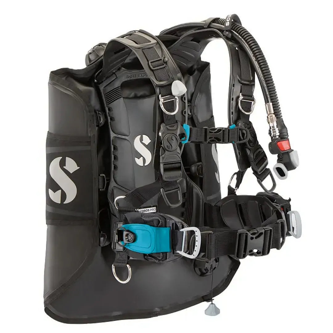 Scubapro Hydros Pro 2 BCD with turquoise mini monorail pockets