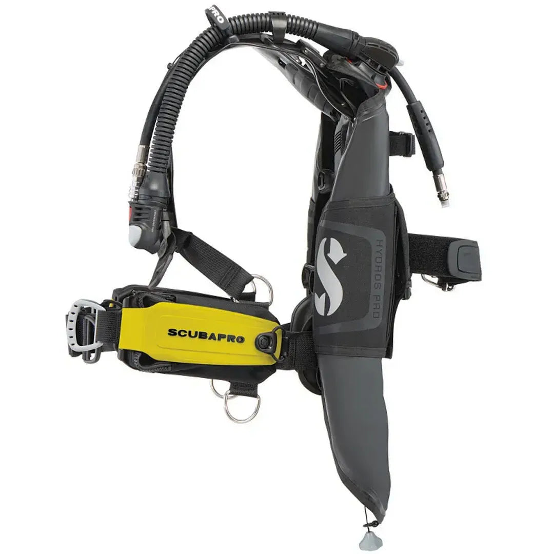 Scubapro Hydros Pro 2 BCD with yellow monorail weight pockets