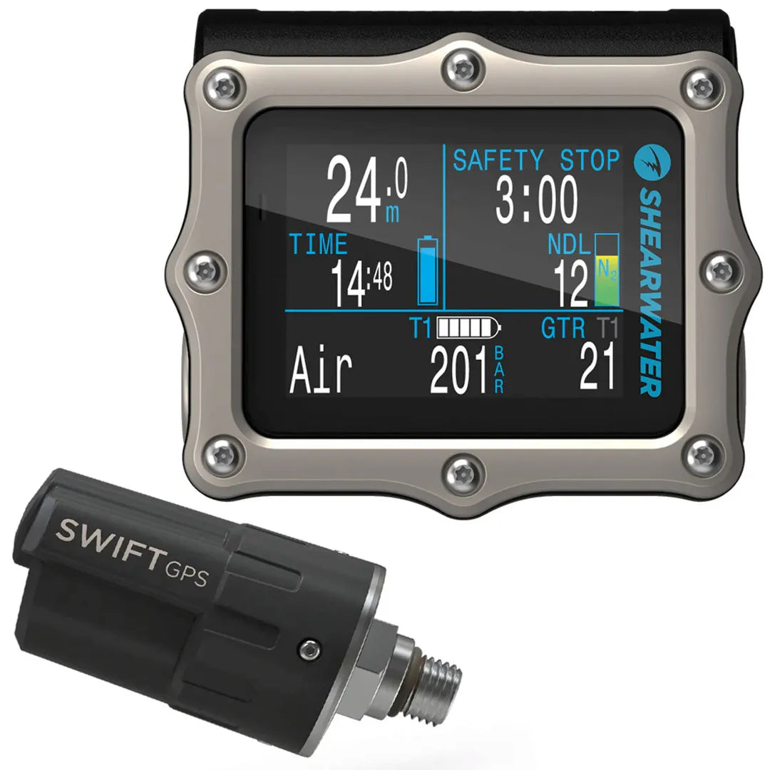 Shearwater Perdix 2 Ti Silver with Swift GPS Transmitter